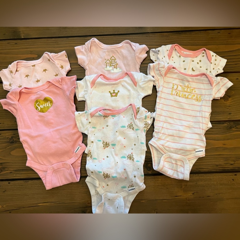 Newborn girl onesie lot